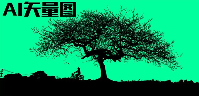 树木 森林图片ai矢量模版下载