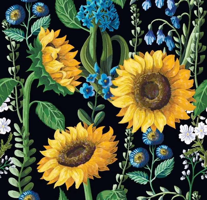 矢量向日葵童装花图片