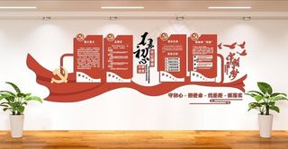 不忘初心牢记使命主题教育文化墙图片