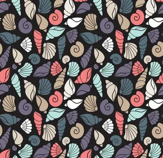 无缝花纹 贝壳图片