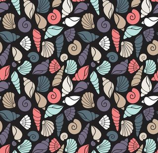 无缝花纹 贝壳图片