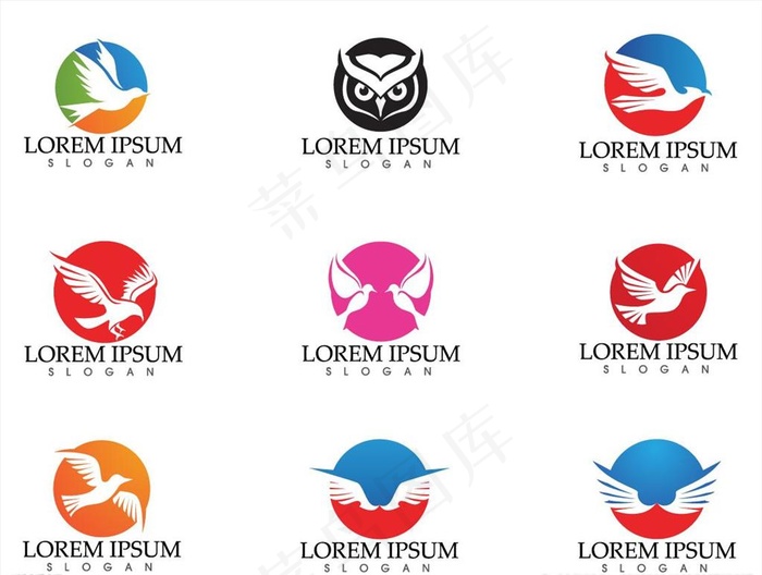 鸟形LOGO设计图片ai矢量模版下载