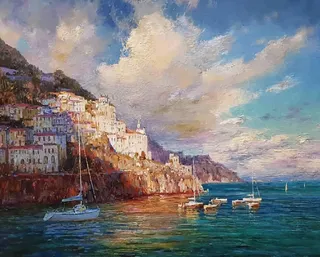 田园风景花草植物画图片