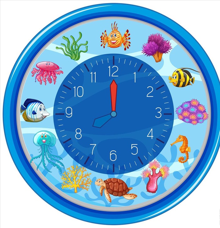 海洋时钟图片ai矢量模版下载