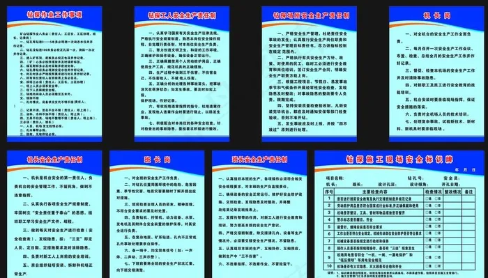 钻探安全制度图片cdr矢量模版下载