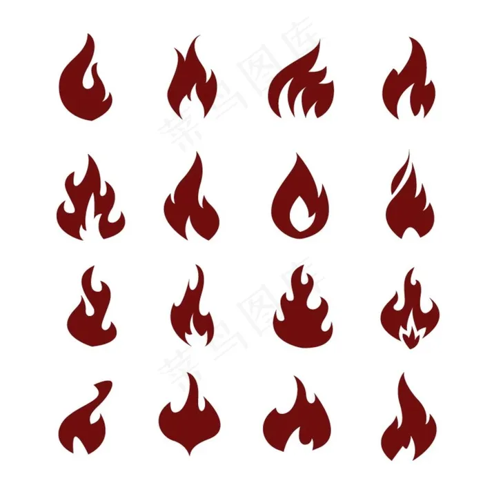 火焰图标图片ai矢量模版下载