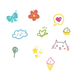 可爱软萌小装饰PNG矢量图图片