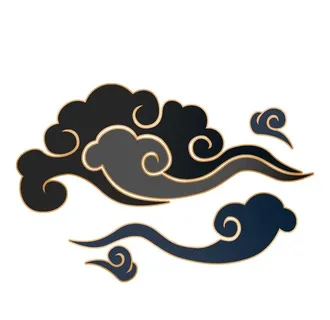 国潮黑色云朵元素图片