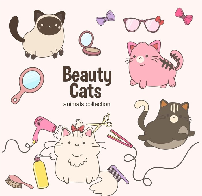 卡通猫图片ai矢量模版下载