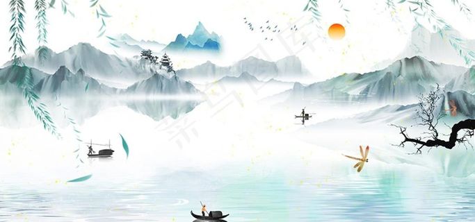 最美山水画图片