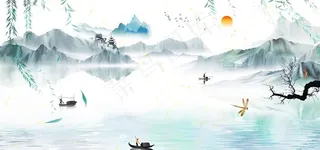 最美山水画图片