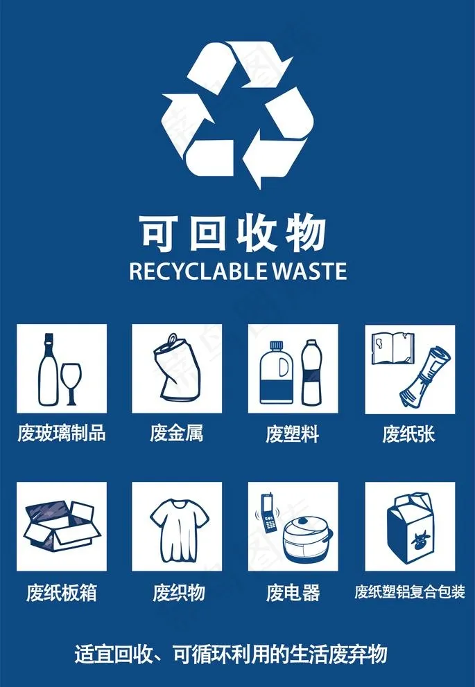 可回收物图片ai矢量模版下载