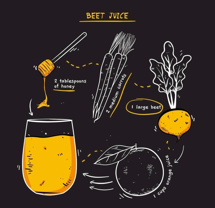 手绘健康果汁插画设计图片