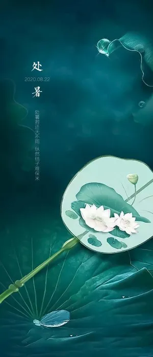 地产处暑海报图片