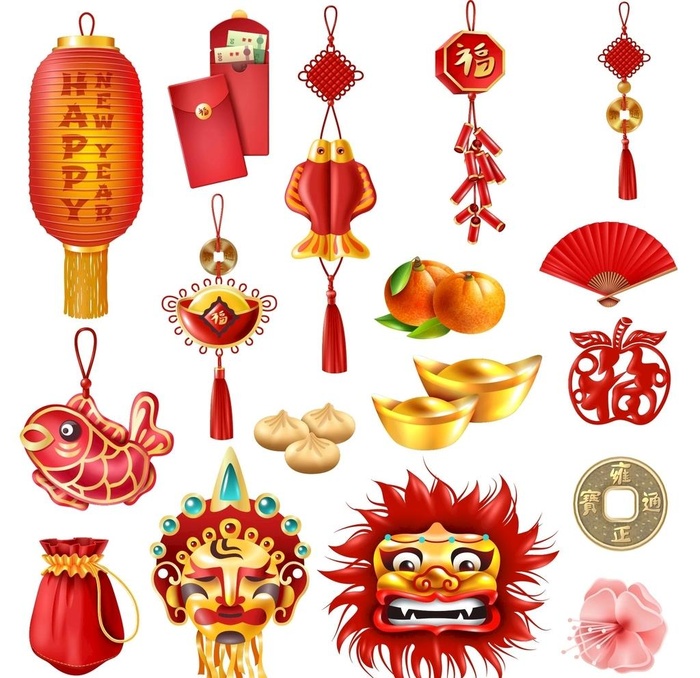 新年素材图片ai矢量模版下载