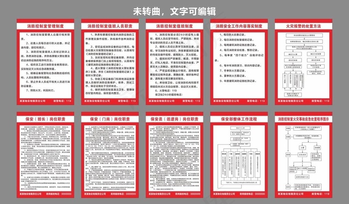 物业消防控制室管理制度保安职责图片cdr矢量模版下载