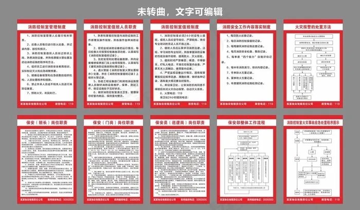 物业消防控制室管理制度保安职责图片cdr矢量模版下载