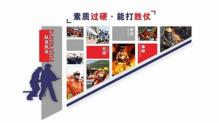 消防  楼梯文化  队员风采图片cdr矢量模版下载