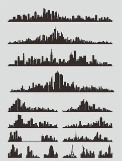 城市建筑剪影图片