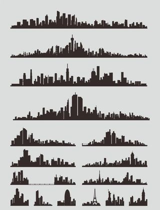 城市建筑剪影图片