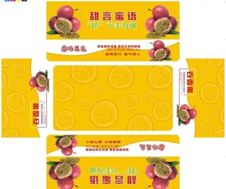 百香果包装展开图图片