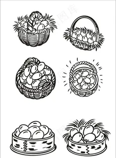 手绘线描鸡蛋图片 手绘线描鸡蛋图片