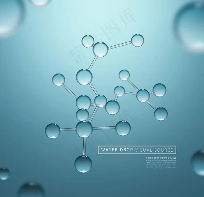 水珠分子图片(4252x4252)psd模版下载
