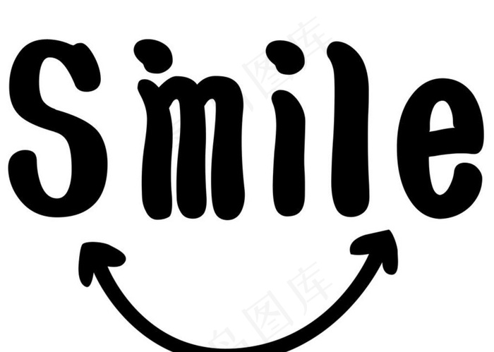 微笑smile卡通字母艺术字图片
