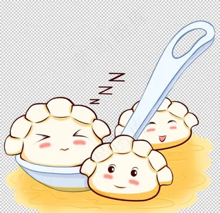 手绘饺子素材图片