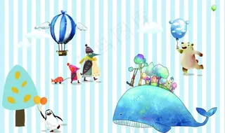儿童卡通背景墙图片