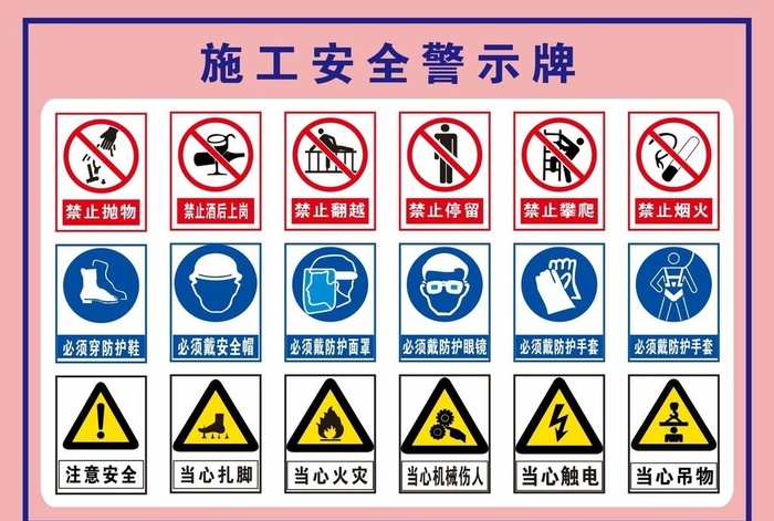 施工安全警示牌  施工牌图片cdr矢量模版下载
