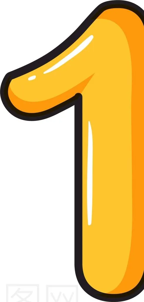 数字1图片ai矢量模版下载