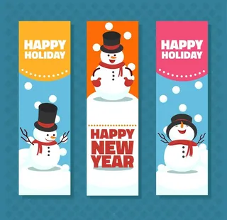 圣诞雪人横幅图片