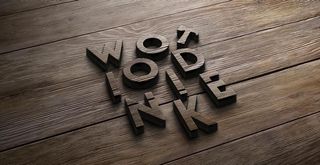 样机 立体字 木质 雕刻 提案图片