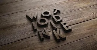 样机 立体字 木质 雕刻 提案图片