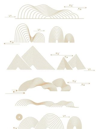 中式线条手绘线条图片