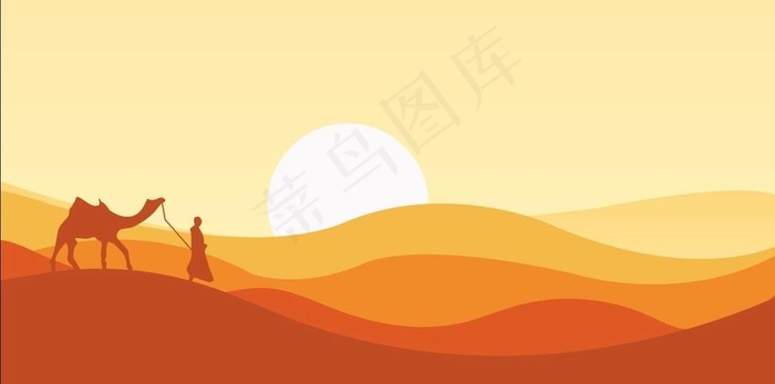 落日余晖图片ai矢量模版下载