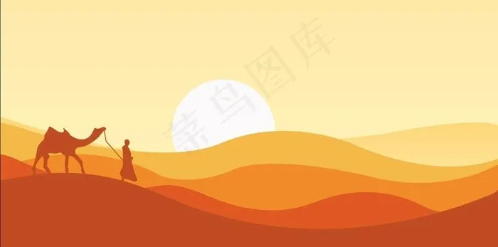 落日余晖图片ai矢量模版下载