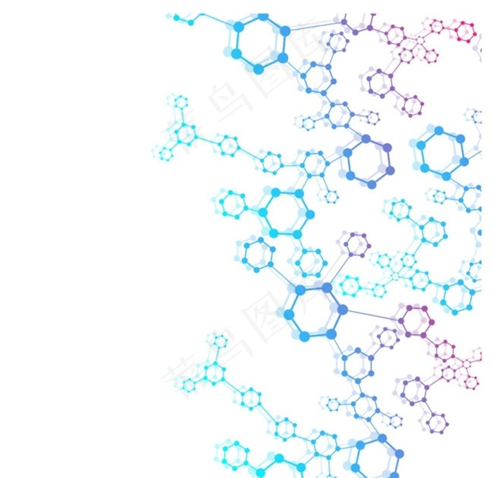 彩色分子结构背景图片ai矢量模版下载