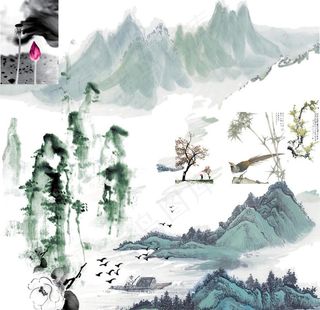 水墨山图片