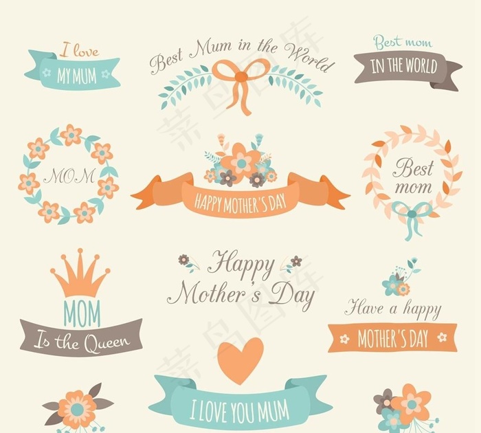 母亲节装饰元素图片