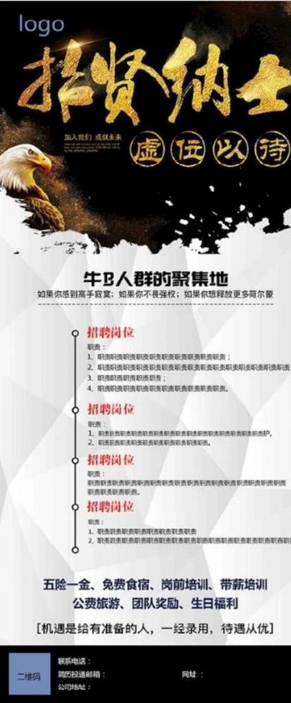 招聘展架图片(800x1800)psd模版下载