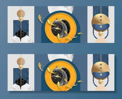 抽象几何图形装饰画图片