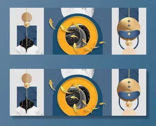 抽象几何图形装饰画图片