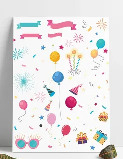 卡通生日庆祝元素礼花彩带图片