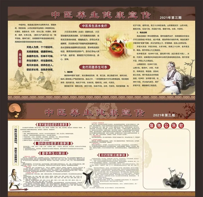 中医养生健康宣传栏图片cdr矢量模版下载