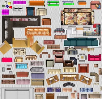 彩色平面家具         图片