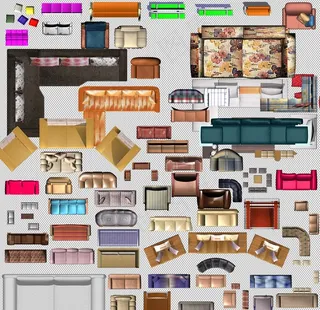 彩色平面家具         图片