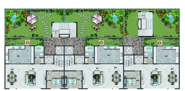 地产 别墅 院子 户型渲染图片 地产 别墅 院子 户型渲染图片