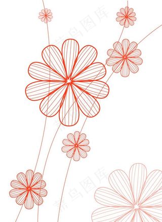 抽象线条花朵图片